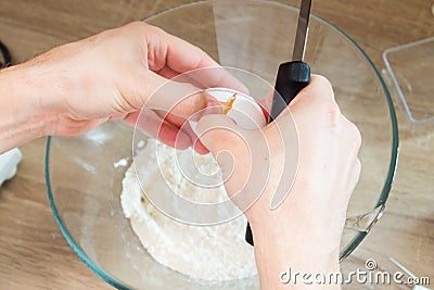 Dough cook kitchen flour egg Stock Photo