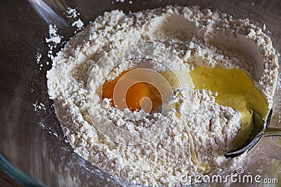 Dough cook kitchen flour egg Stock Photo