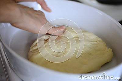 Dough is prepared for the pie mold fresh Stock Photo