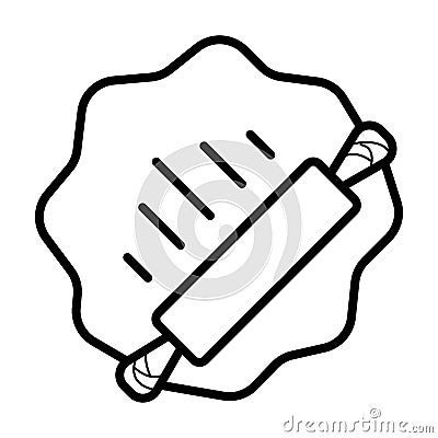 Dough rolling pin icon Vector Illustration