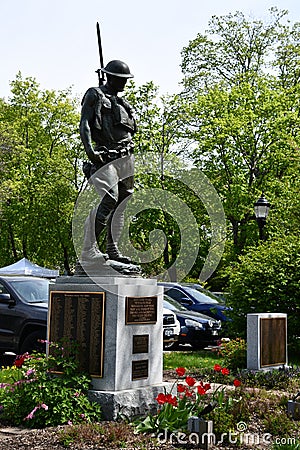 Doughboy Statue Memorial in Rhinebeck, New York Editorial Stock Photo