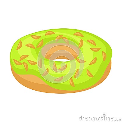 Doughnut cartoon vector illustration of icon.Isolated illustration cartoon of donut on white background.Vector icon of Vector Illustration