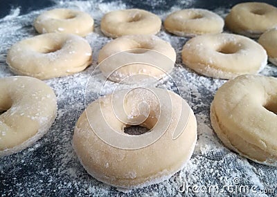 Doughnut dough Stock Photo