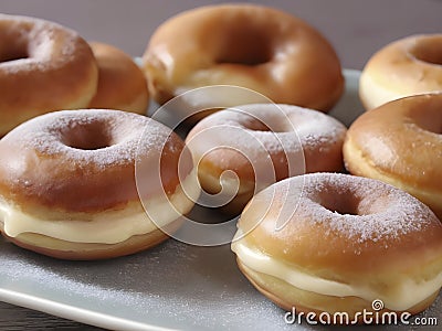 Doughnut Elegance: Savoring German Filled Bliss Stock Photo