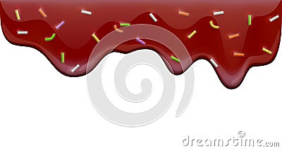 Doughnut Glaze Drip Composition Vector Illustration