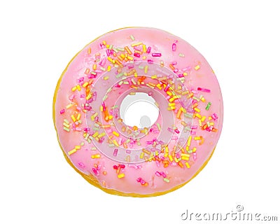 Doughnut with Pink Icing Stock Photo