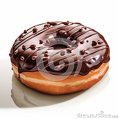 Digitally Enhanced Glazed Donut With Chocolate Topping Stock Photo