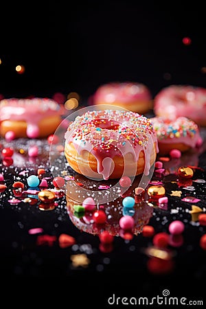 A doughnut topping with jam AI Generative Stock Photo