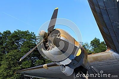 Douglas Dakota DC-3 C-47 WWII plane rotary engine Stock Photo