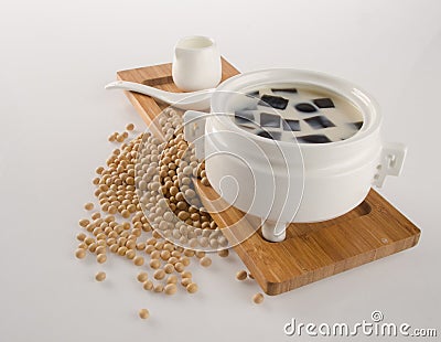 Douhua or Taiwanese Tofu Dessert and tofu pudding. Stock Photo