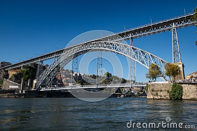 Douro River and Dom Luis Bridge, Porto, Portugal Editorial Stock Photo