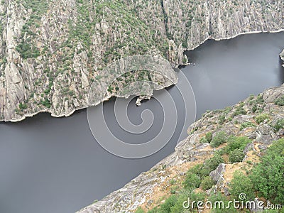 Douro river natural border between Spain Portugal natural deep Stock Photo