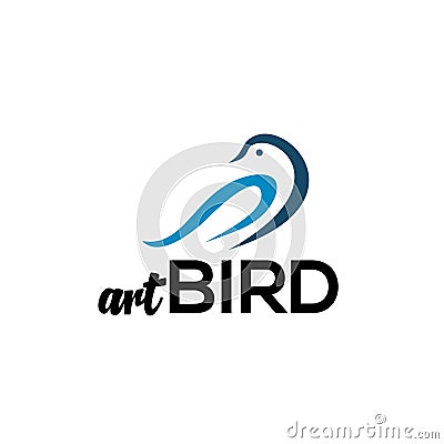 dove bird abstract logo design for use in art studio Vector Illustration