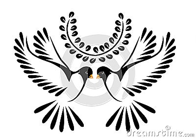 Dove or bird in flight Vector Illustration