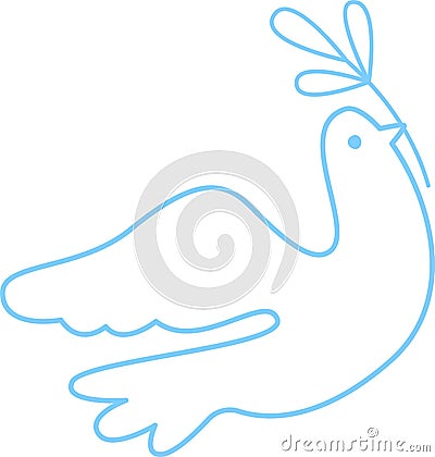 Dove Bird Peace Outline Vector Illustration