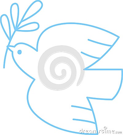 Dove Bird Peace Outline Vector Illustration