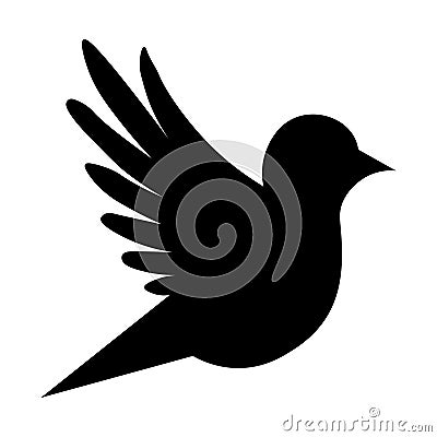 Dove black vector icon on white background Vector Illustration