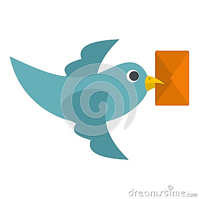 Dove carrying envelope icon Vector Illustration