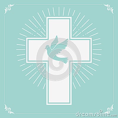 Dove and a cross. Vector Illustration