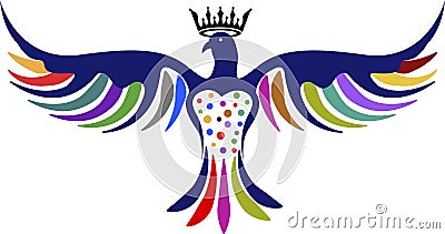 Dove crown logo Vector Illustration