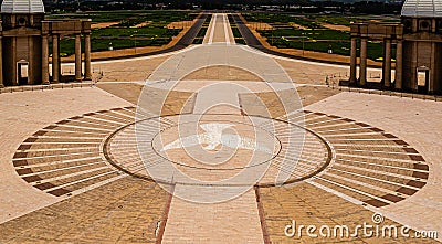 The dove ensignia in the front courtyard of the Basilica of Our Lady of Peace Yamoussoukro Ivory Coast Stock Photo