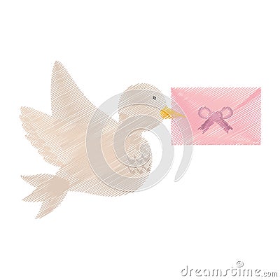 Dove and envelope wedding symbol icon Vector Illustration