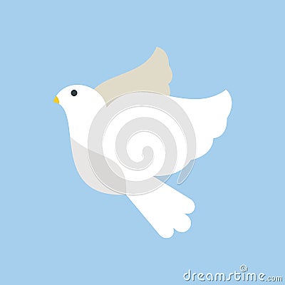 Dove flying bird vector illustration cartoon cute fauna peace symbol feather flight animal silhouette Vector Illustration