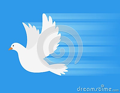 Dove flying with speed line Vector Illustration