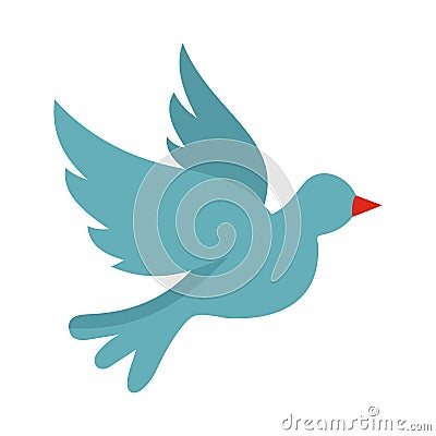 Dove icon, flat style Vector Illustration