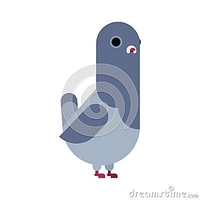 Dove isolated. pigeon cartoon. City bird vector illustration Vector Illustration