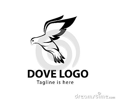 Dove, logo vector template image, trendy, simple, attractive Stock Photo