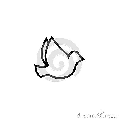 Dove of peace line icon. Outline bird sign Vector Illustration