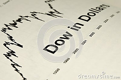 Dow jones in dollars Stock Photo