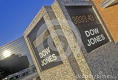 Dow Jones Stock Market marker, St. Louis, Missouri Editorial Stock Photo