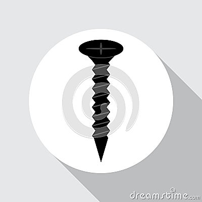 Dowel Icon with chamfer. symbol. Fastening element. Vector Vector Illustration