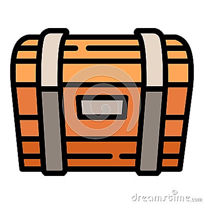 Dower chest icon, outline style Vector Illustration