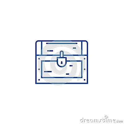Dower chest line icon concept. Dower chest flat vector symbol, sign, outline illustration. Vector Illustration
