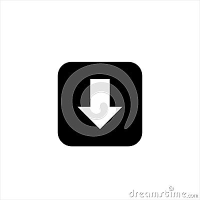 Down arrow web icon. black arrow icon. arrow icon. download icon. down arrow icon. vector arrow icon down. isolated down arrow ico Vector Illustration