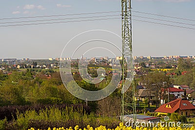 Polska Szewna May 11, 2023 at 16:56. View of Ostrowiec from the surrounding hills. Editorial Stock Photo