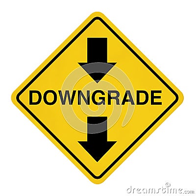 Downgrade Warning Traffic Sign. 3d Rendering Stock Photo