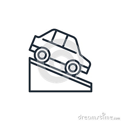 downhill icon vector from car engine concept. Thin line illustration of downhill editable stroke. downhill linear sign for use on Vector Illustration