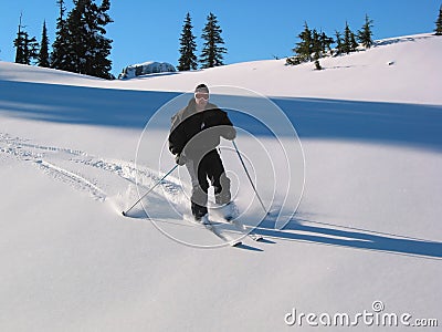 Downhill Skier Stock Photo