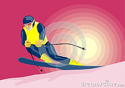 Downhill skiing Stock Photo