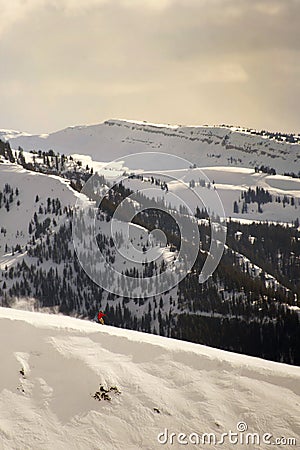 Downhill Skiing Stock Photo