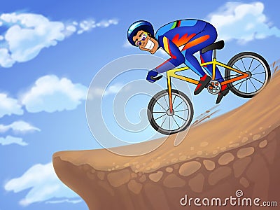 Downhill sportsman Stock Photo