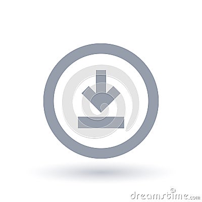 Download arrow icon. Downloading symbol. Vector Illustration