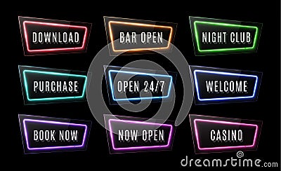 Download, Bar Open, Night Club, Open 24 7 Welcome. Vector Illustration