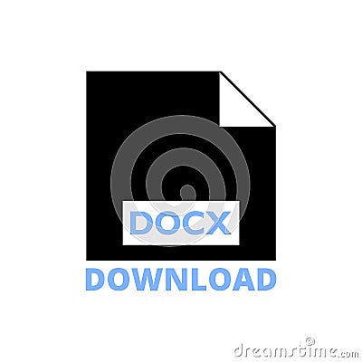 Download Button DOCX, DOCX icon, sign Vector Illustration