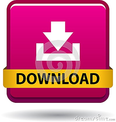 Download button web icon pink Vector Illustration