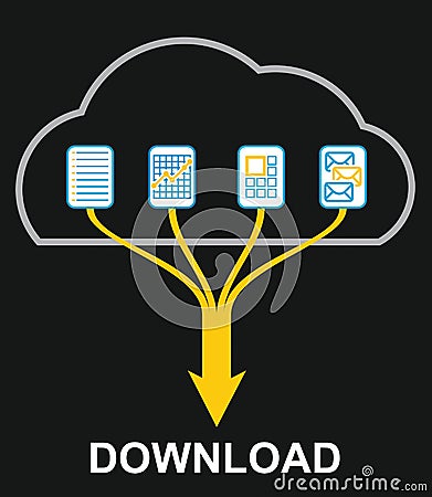 Download. Cloud technology concept. Vector Illustration